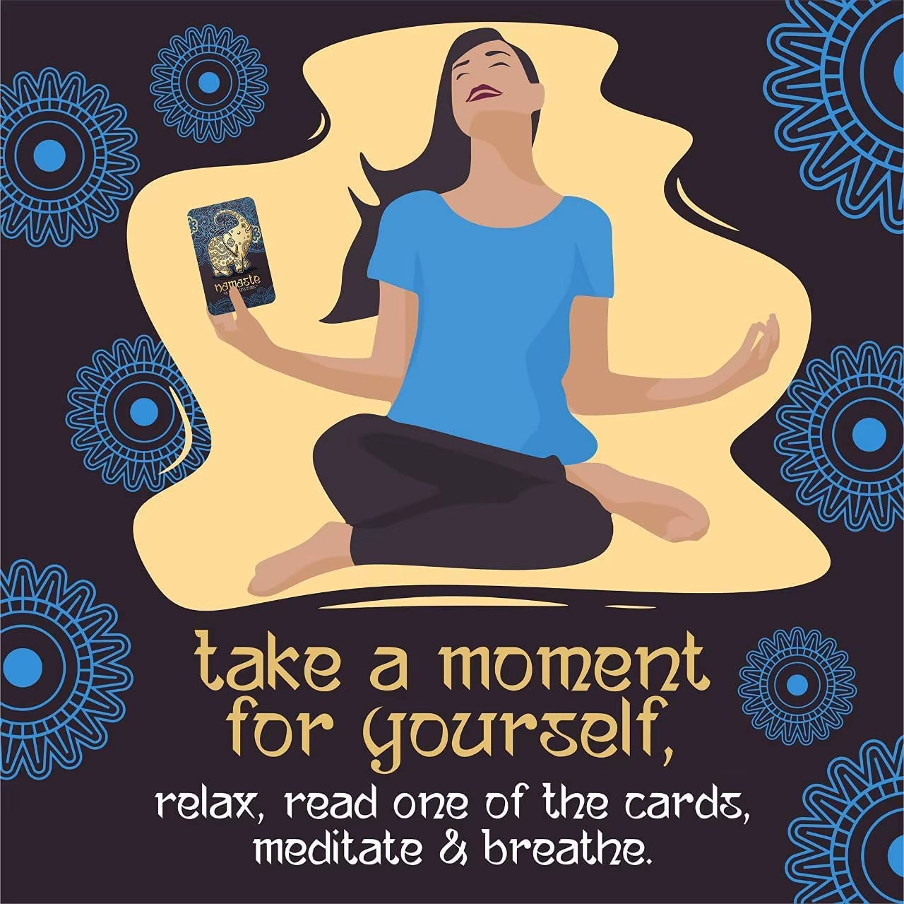 Namaste Cards Meditation Self Care Gifts Women Stress Relief Cards Game Meditation Relaxation Natural Anxiety Relief Items