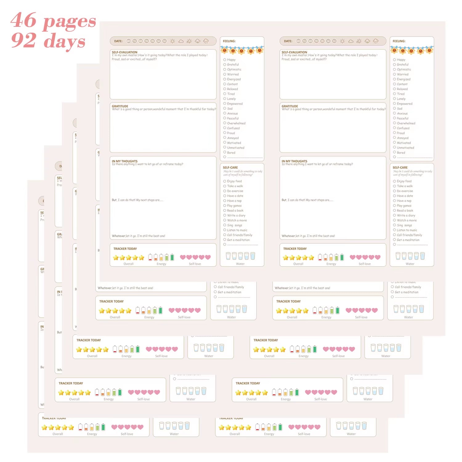 Mental Health Journal:92 Days to Track Your Moods, Intentions, Original Mental Health Daily for Self-Care & Healing