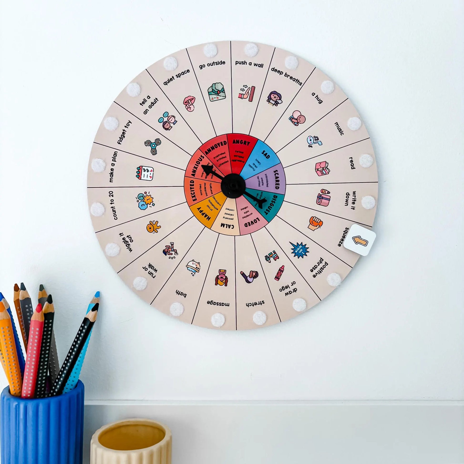 Children'S Emotions Wheel with Coping Choices for Boys and Girls, Classroom Teacher ELSA Feelings Resources, Emotional Regulation Tools