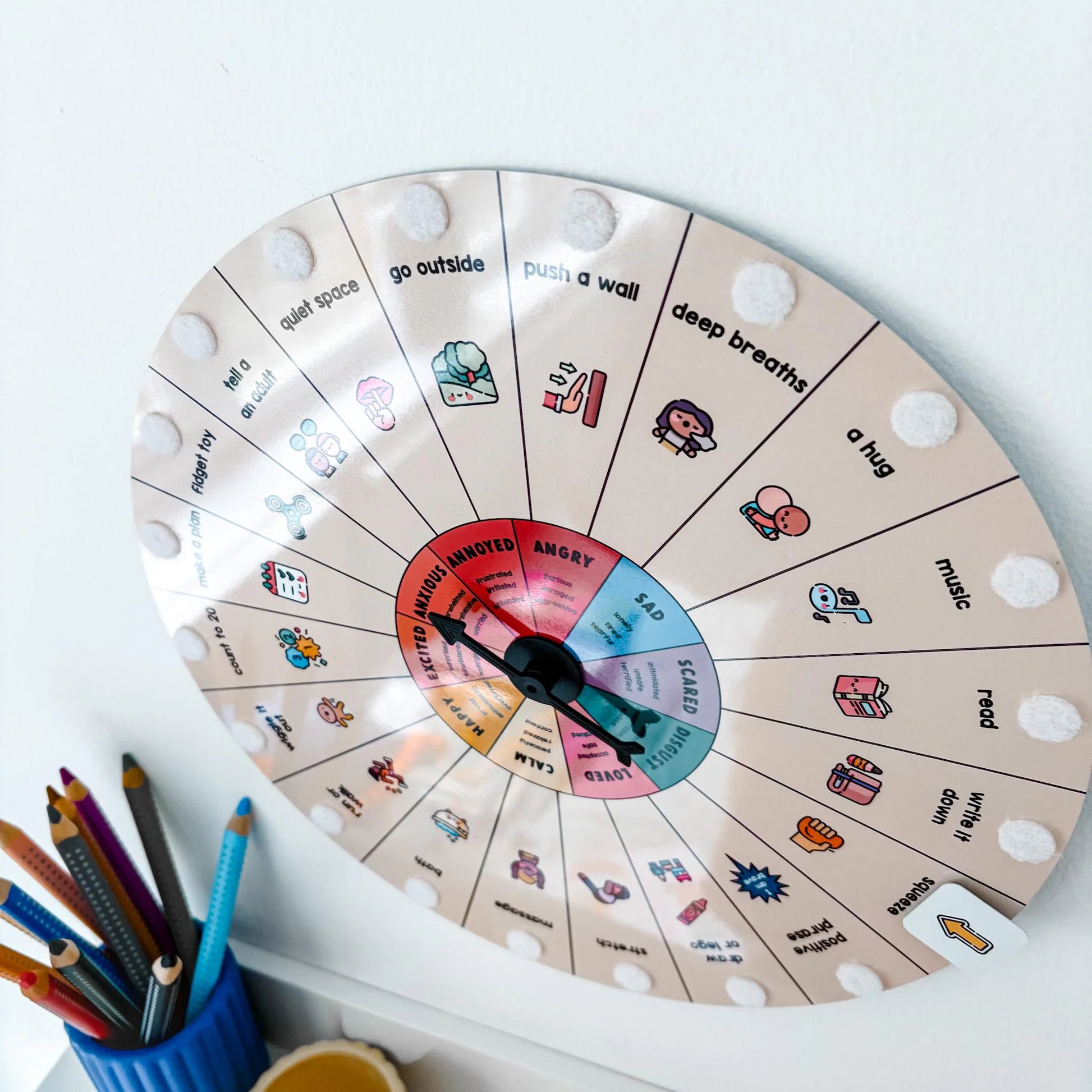 Children'S Emotions Wheel with Coping Choices for Boys and Girls, Classroom Teacher ELSA Feelings Resources, Emotional Regulation Tools
