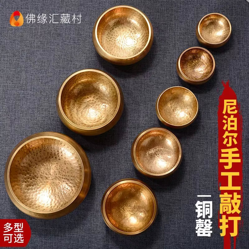 Tibetan Bowl Set with Mallet and Cushion Singing Bowls for Meditation Yoga Chanting Sound Healing Hand Beaten in Nepal