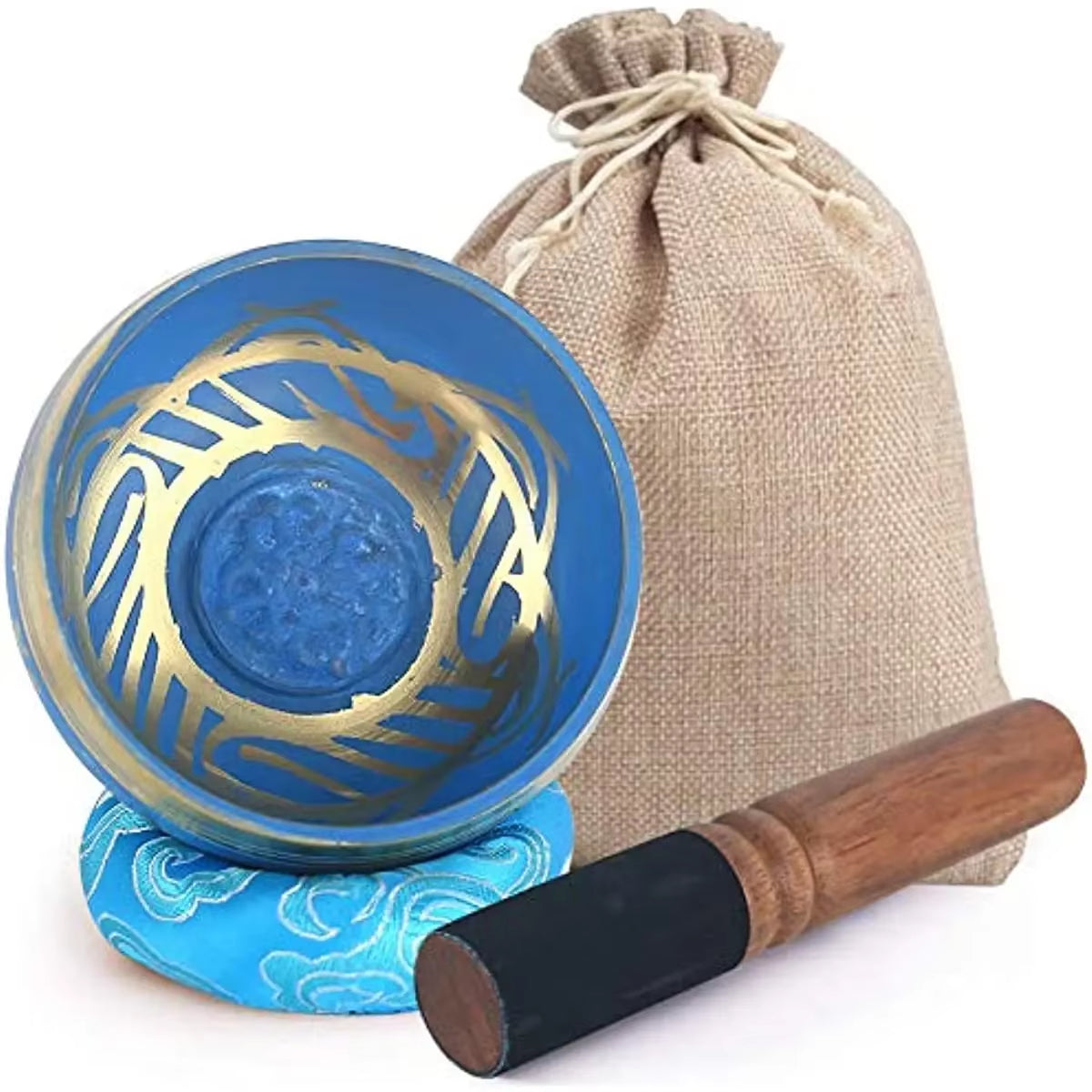 Tibetan Bowl Set with Mallet and Cushion Singing Bowls for Meditation Yoga Chanting Sound Healing Hand Beaten in Nepal