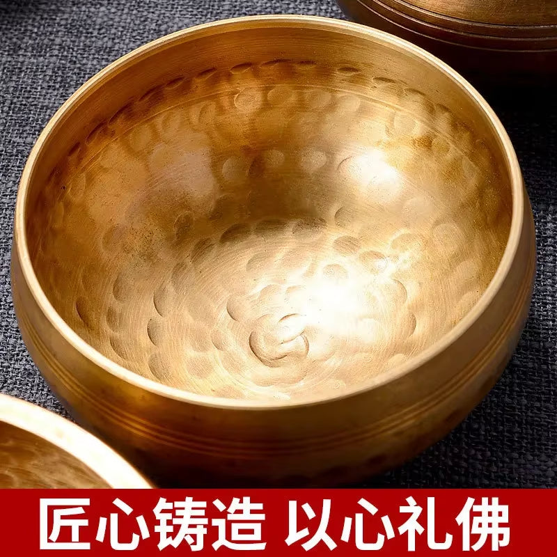 Tibetan Bowl Set with Mallet and Cushion Singing Bowls for Meditation Yoga Chanting Sound Healing Hand Beaten in Nepal