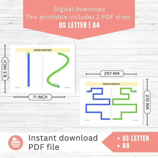 Dual Hand Tracing Worksheets PDF | 90 Brain Gym Pages for Kids | Fine Motor Skills & Focus Activities | Hand-Eye Coordination Exercise