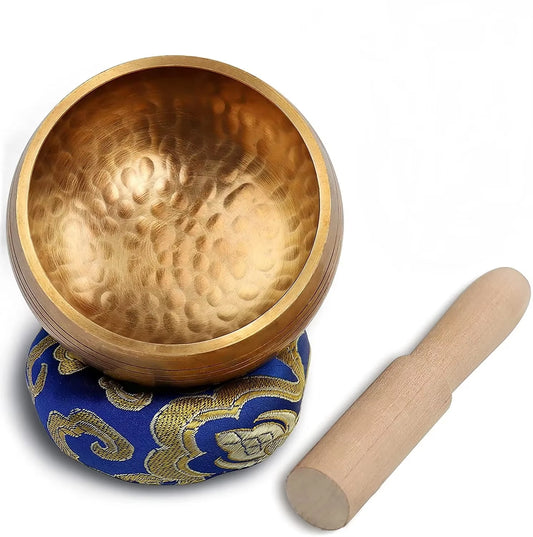 Tibetan Bowl Set with Mallet and Cushion Singing Bowls for Meditation Yoga Chanting Sound Healing Hand Beaten in Nepal