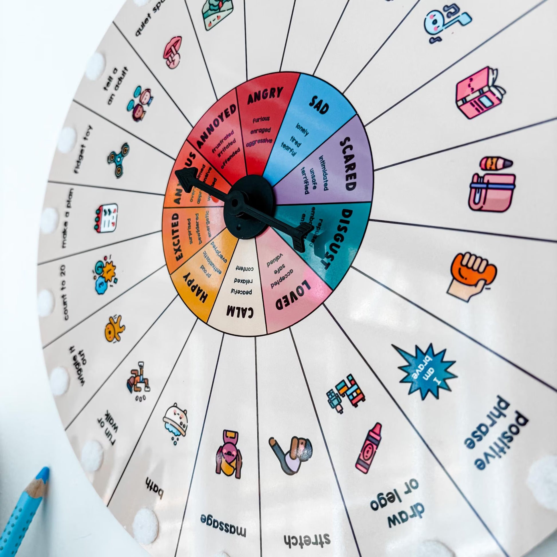 Children'S Emotions Wheel with Coping Choices for Boys and Girls, Classroom Teacher ELSA Feelings Resources, Emotional Regulation Tools
