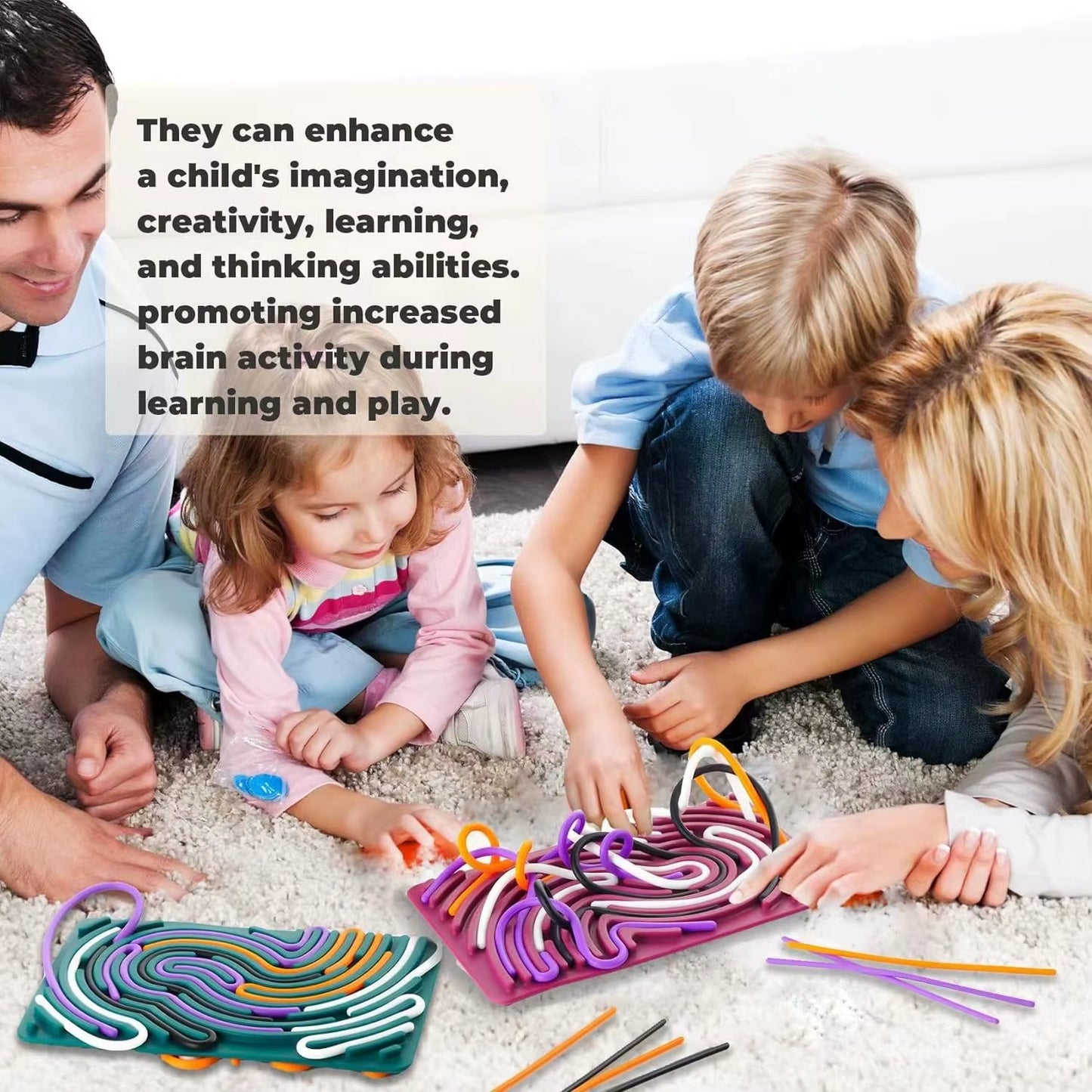 Sensory Activity Board, Silicone Calm down Toy, Stress, Silent, Mindfulness for Kids 3+ Anxiety Relief, Sensory Board