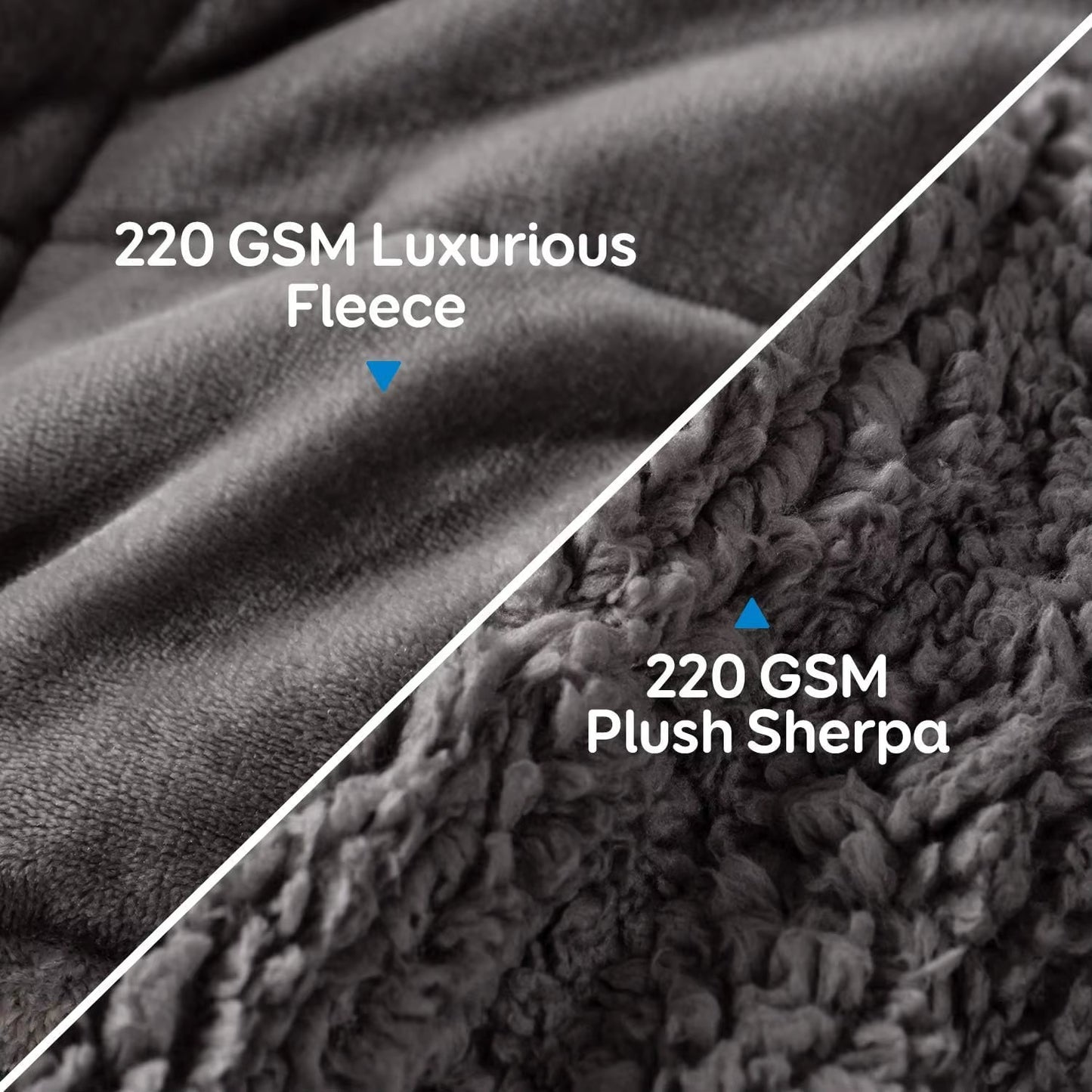 Weighted Blanket 15 Lbs Queen Size 60X80 Inches, Flannel Shaggy Sherpa Weighted Blanket for Adults Comfortable Weighted Blankets