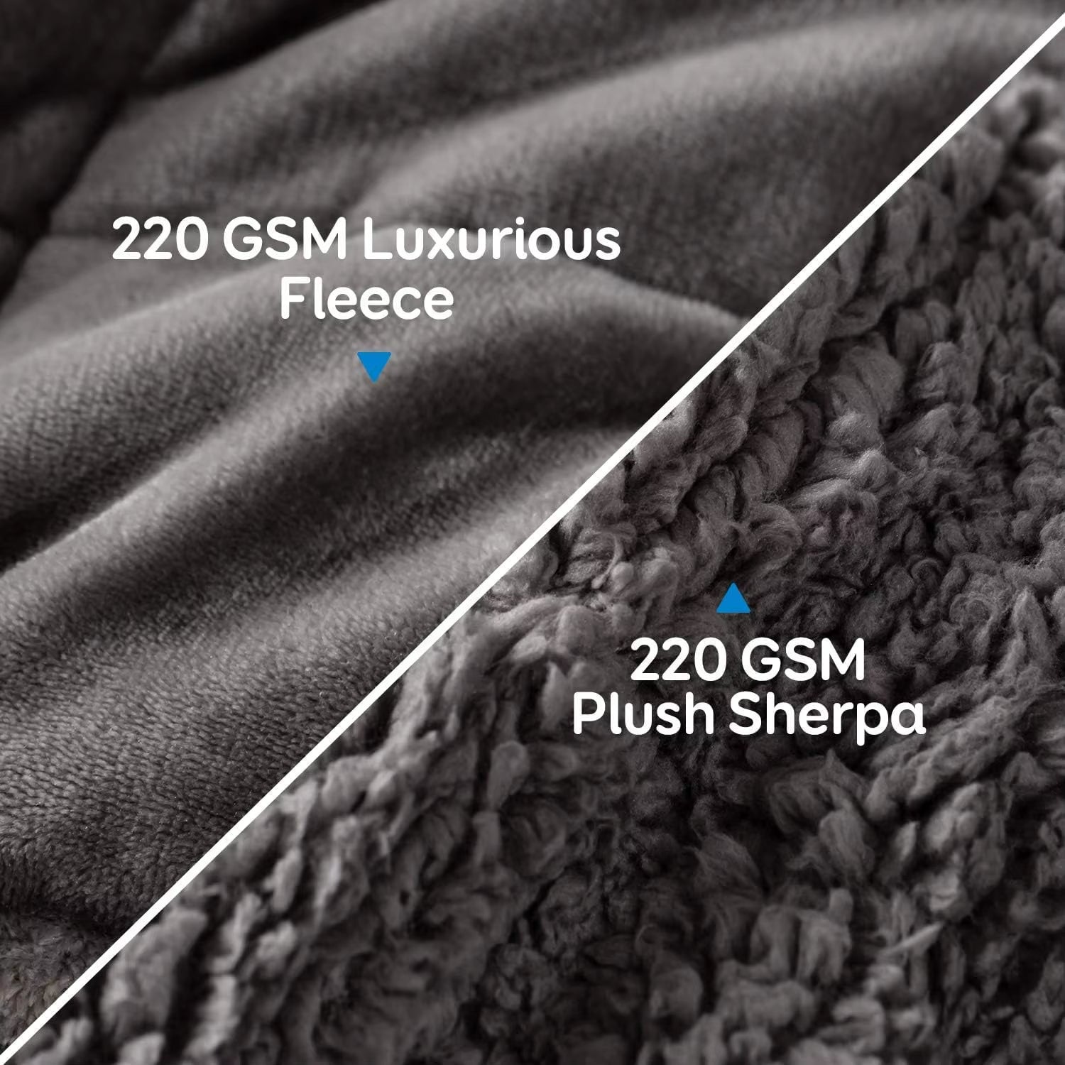 Weighted Blanket 15 Lbs Queen Size 60X80 Inches, Flannel Shaggy Sherpa Weighted Blanket for Adults Comfortable Weighted Blankets