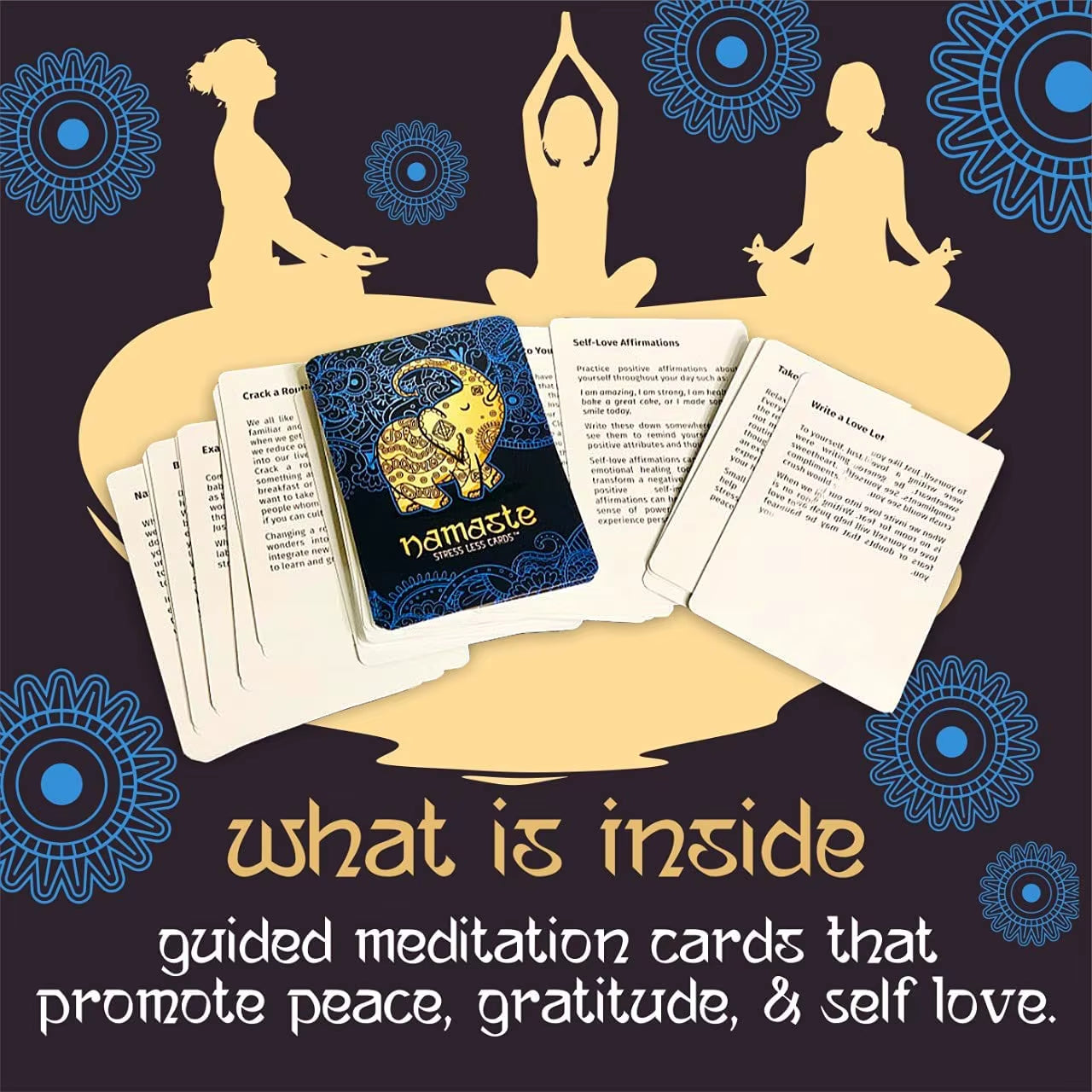Namaste Cards Meditation Self Care Gifts Women Stress Relief Cards Game Meditation Relaxation Natural Anxiety Relief Items