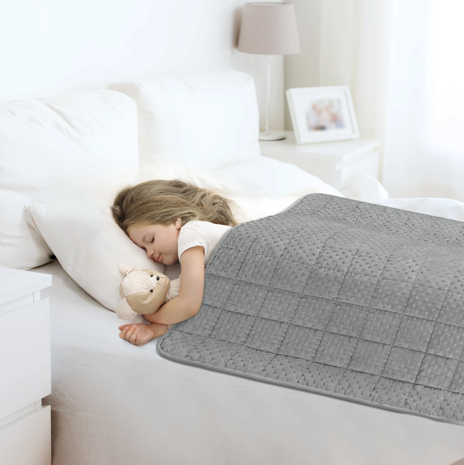 Weighted Blanket for Kids Teenagers Double Sided Heavy Blanket Reduce Stress Relaxation Therapeutic Sleeping Blanket