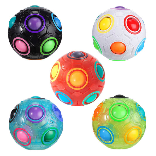 Rainbow Ball Puzzle Magic Cube Football Fidget Toy Luminous 3D Brain Teasers anti Stress Relief Educational Game for Kids Adults