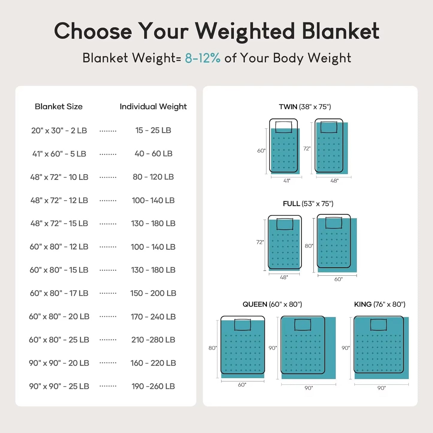 Weighted Blanket 15 Lbs Queen Size 60X80 Inches, Flannel Shaggy Sherpa Weighted Blanket for Adults Comfortable Weighted Blankets