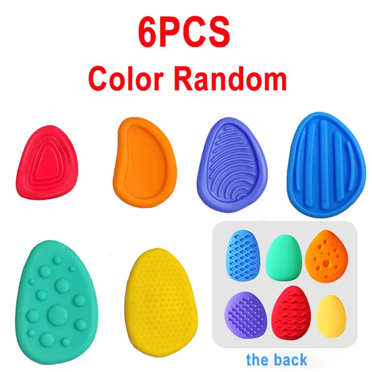 6PCS Soft Worry Stone Fidget Toy Autism Kid Calming Sensory Stone Fidgeting Stress Fingers Activity Toy Adults Anxiety Relieftoy