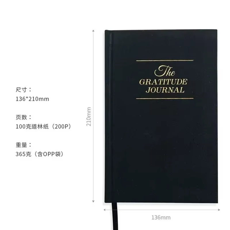 Hardcover & Mindfulness Size Five Minute Gratitude Manifestation Journal Daily Diary for Reflection Notebook The
