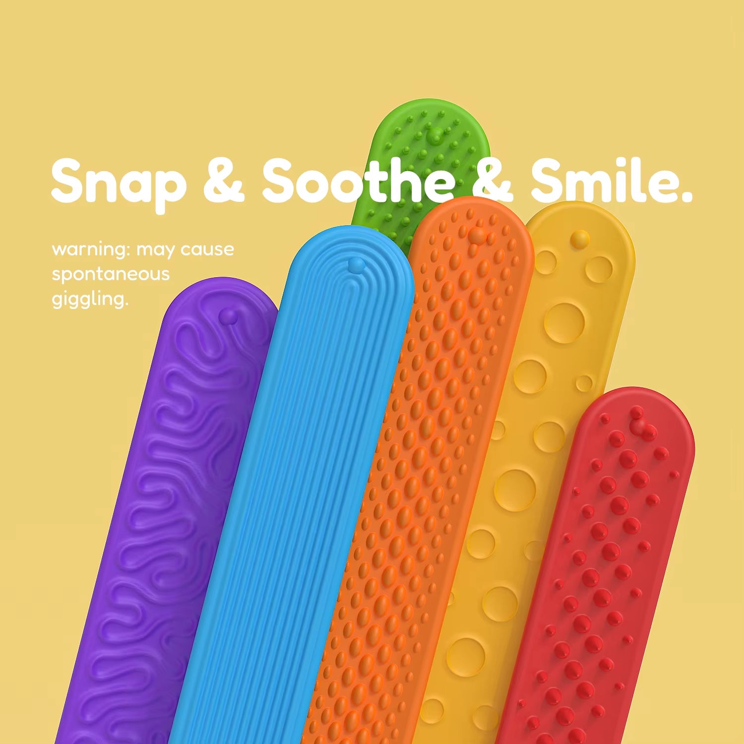 Fidget Toys Slap Bracelets Textured Silicone Sensory Toys for Autism Calming Sensory Toy Stress Fidgets for Adults Office Desk