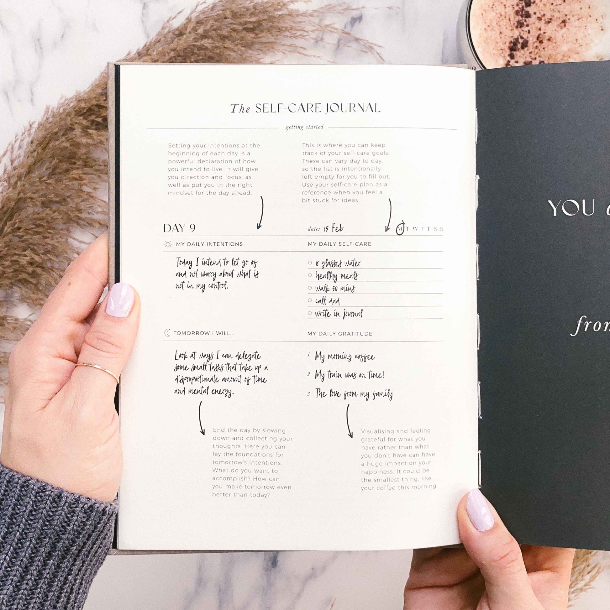 Almond Self-Care Journal – Daily Wellness, Gratitude & Sticker Sheets