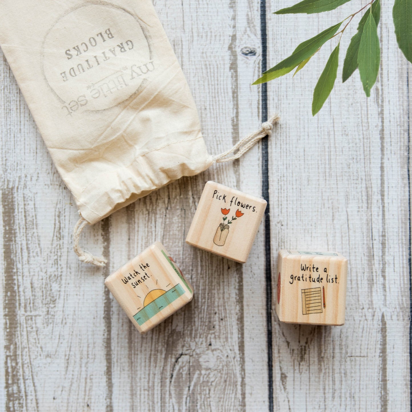 Gratitude Prompts, Mindfulness for Kids, Emotional Regulation, Gift for Teacher, Nature Classroom, Activities for Kids, Wooden Blocks